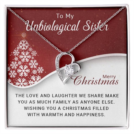 To My Unbiological Sister - Christmas Gift - Forever Love Necklace