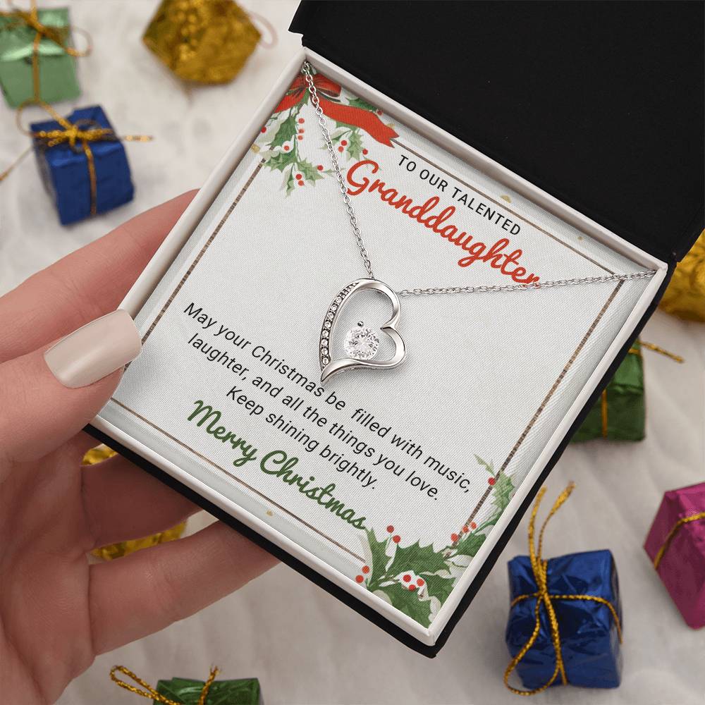 Granddaughter - Brightly - Christmas Gift - Forever Love Necklace