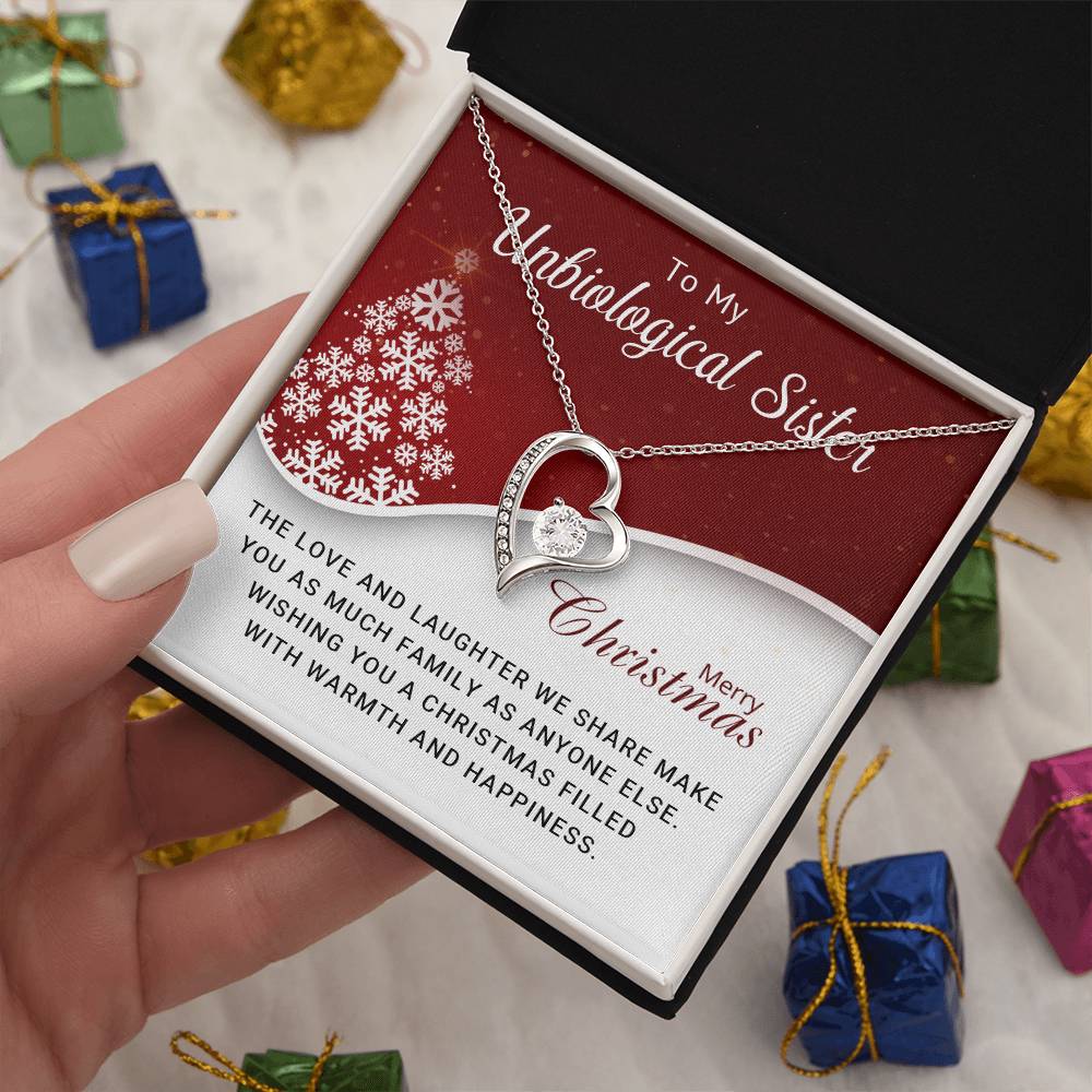 To My Unbiological Sister - Christmas Gift - Forever Love Necklace