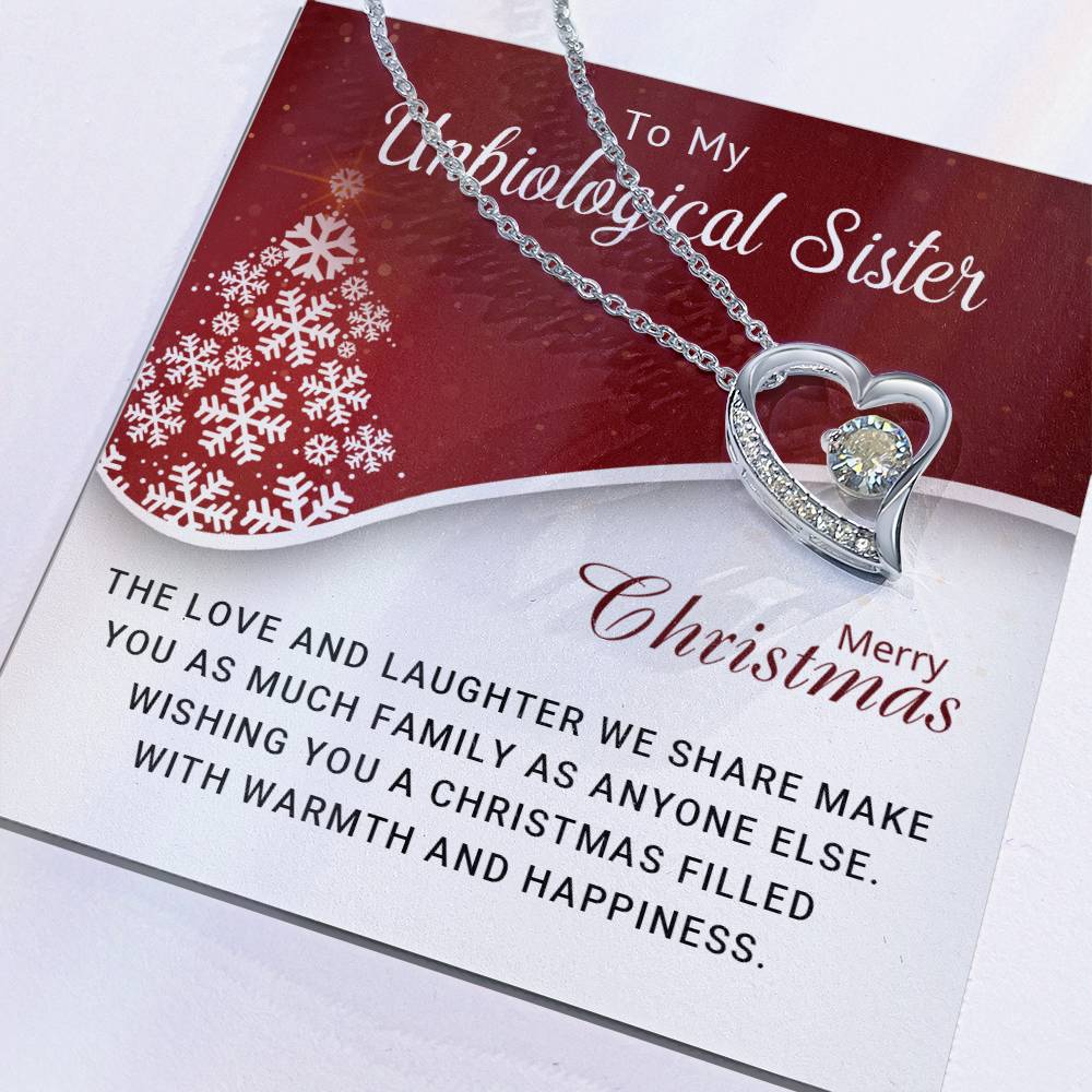 To My Unbiological Sister - Christmas Gift - Forever Love Necklace